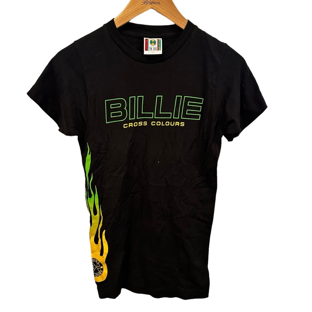 Billie Eilish rare logo Tee Cross fire Flames S Hip Hop sporty Academic band